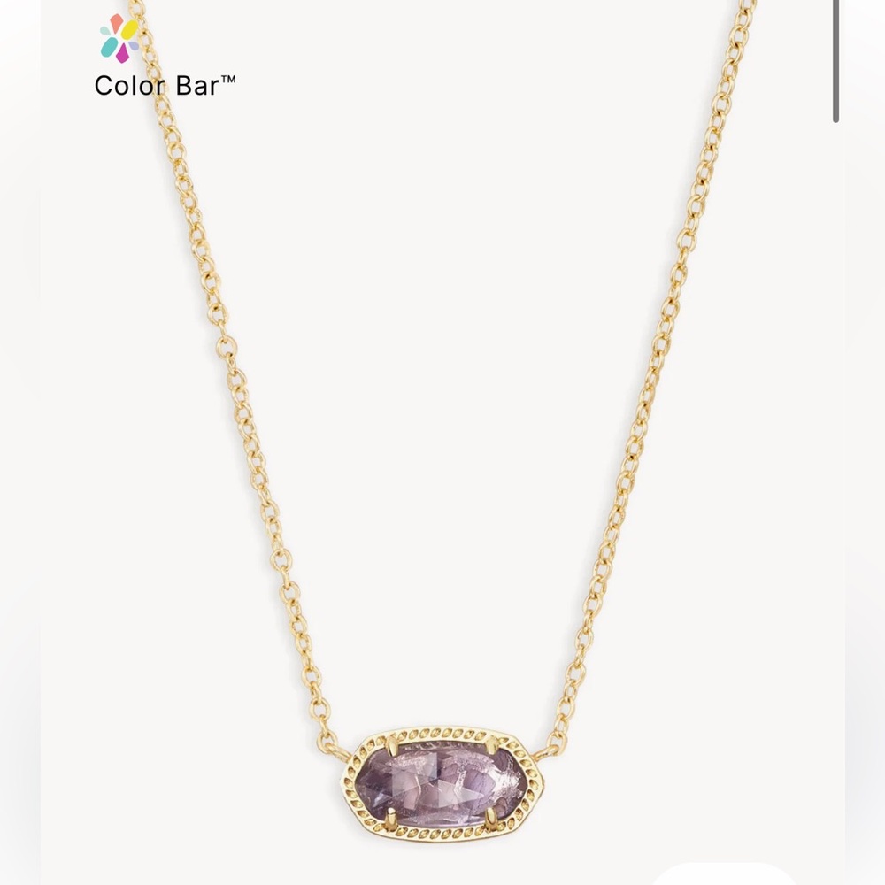 NEW Kendra Scott Elisa Gold Pendant Necklace in Amethyst